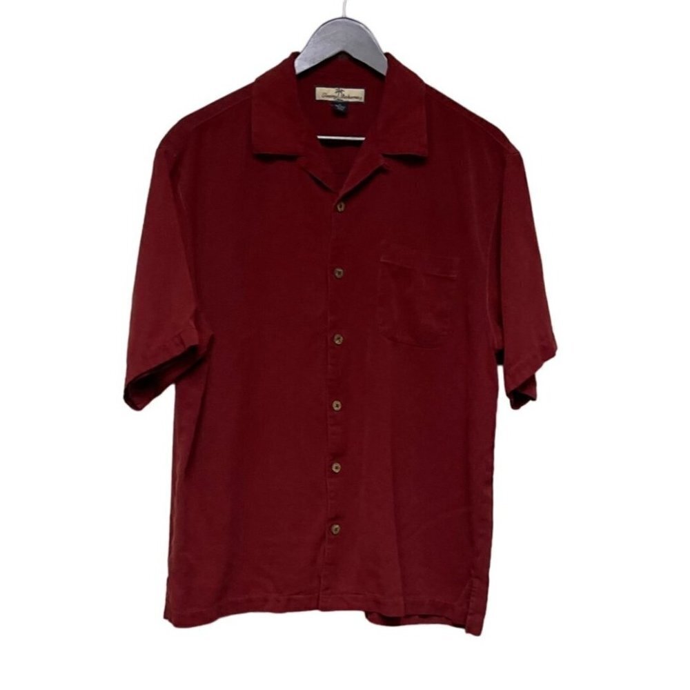 Tommy Bahama 100% Silk Rush Button Front Relax Shirt Short Sleeve Men's Medium